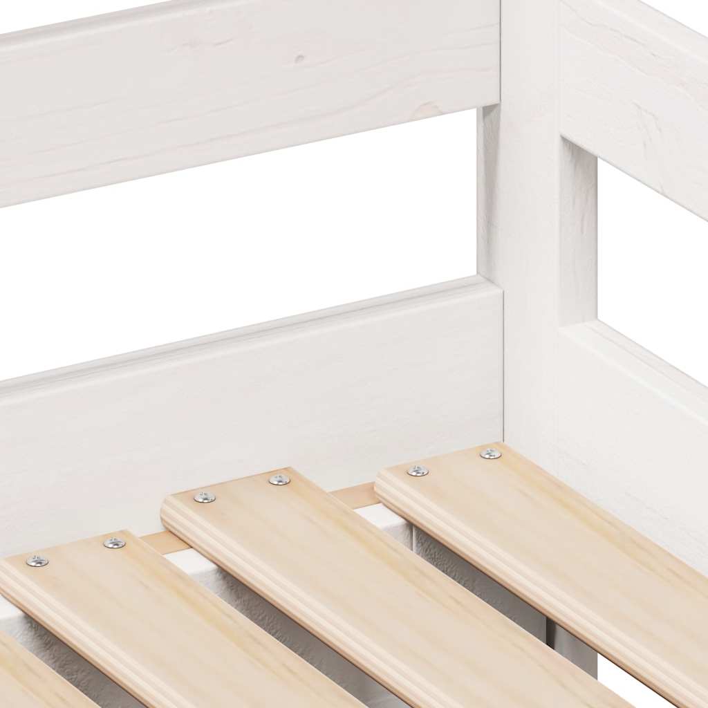 Lit de jour et tiroirs sans matelas blanc 90x200 cm bois massif - XIOS