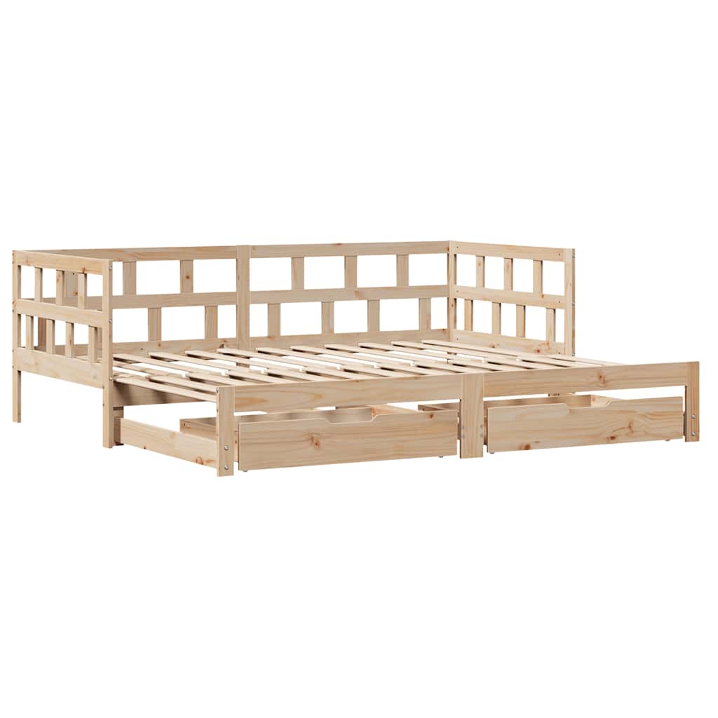 Lit de jour avec gigogne et tiroirs sans matelas 80x200 cm - XIOS
