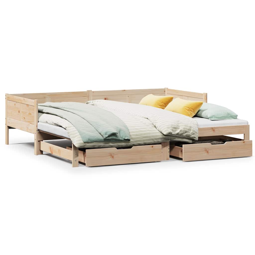 Lit de jour avec gigogne et tiroirs sans matelas 90x190 cm - XIOS