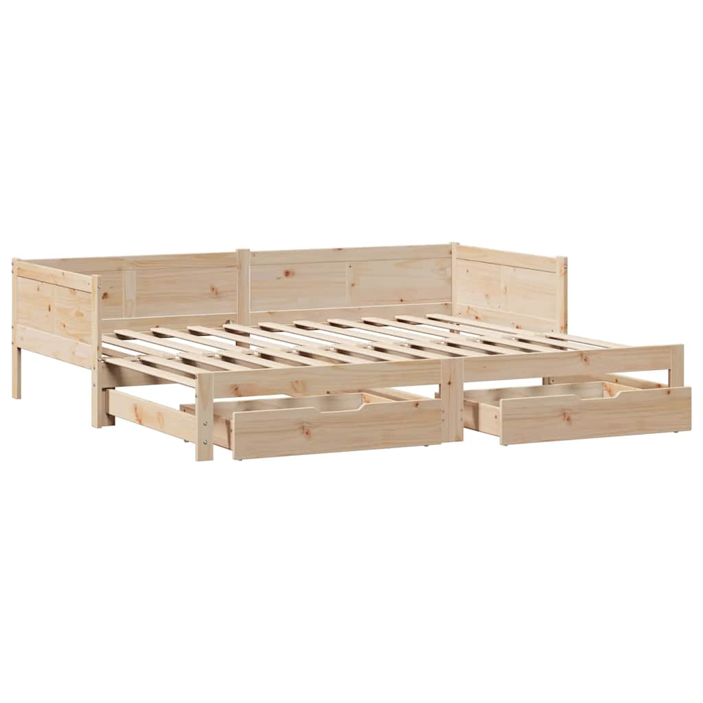 Lit de jour avec gigogne et tiroirs sans matelas 90x190 cm - XIOS