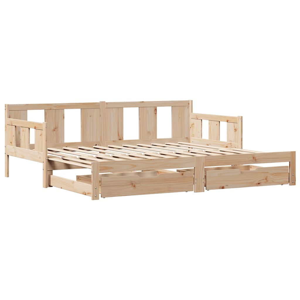 Lit de jour avec gigogne et tiroirs sans matelas 80x200 cm - XIOS
