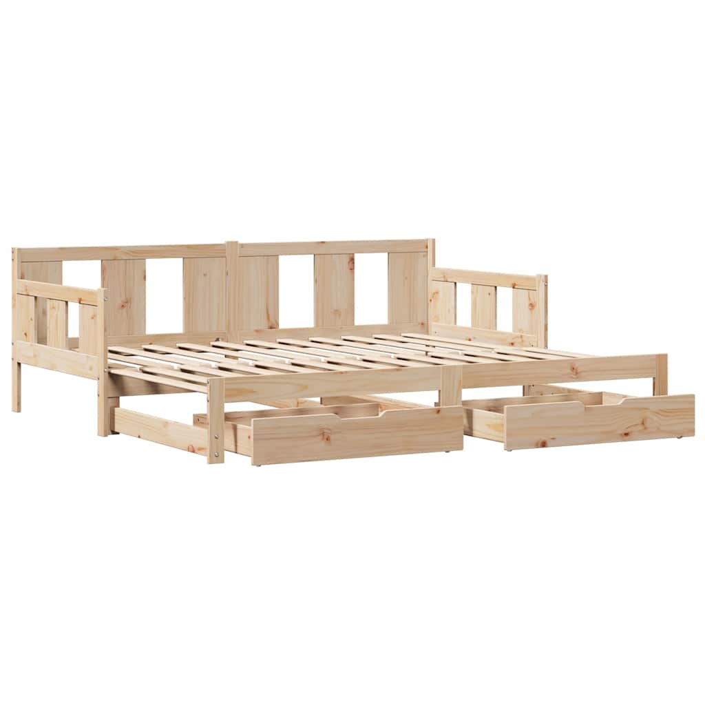 Lit de jour avec gigogne et tiroirs sans matelas 80x200 cm - XIOS