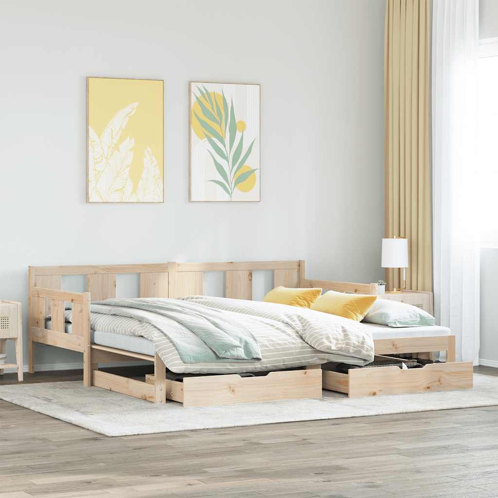 Lit de jour avec gigogne et tiroirs sans matelas 80x200 cm - XIOS