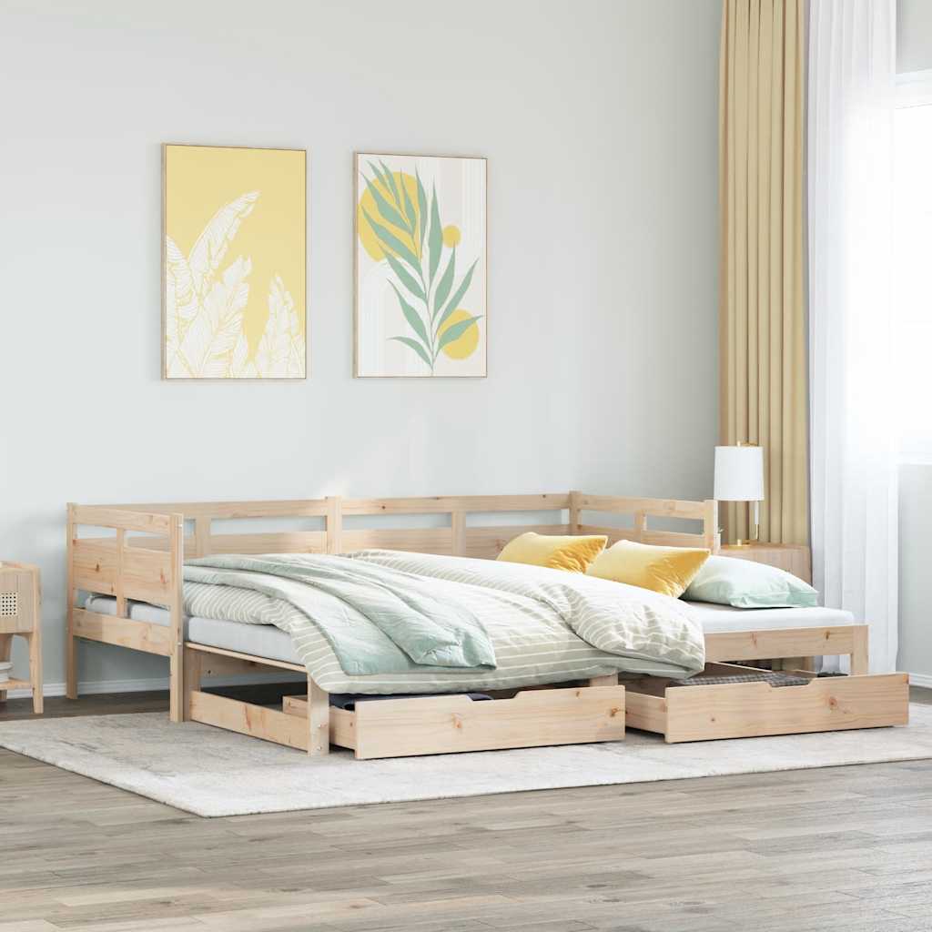 Lit de jour avec gigogne et tiroirs sans matelas 80x200 cm - XIOS