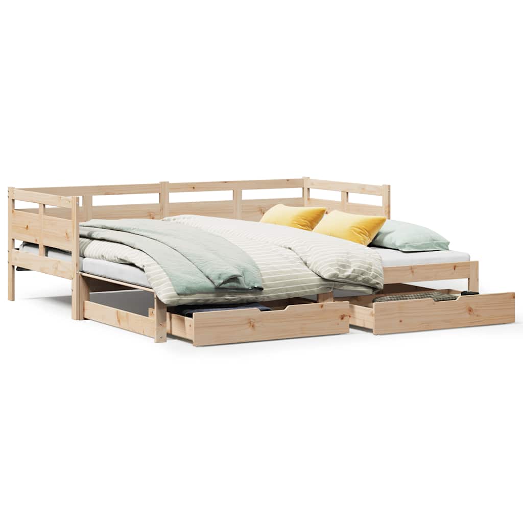 Lit de jour avec gigogne et tiroirs sans matelas 90x190 cm - XIOS