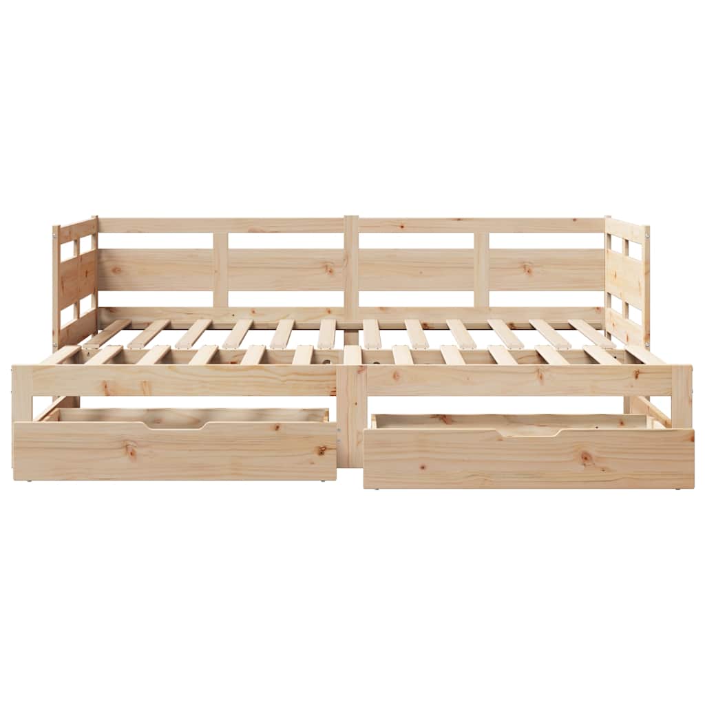 Lit de jour avec gigogne et tiroirs sans matelas 90x190 cm - XIOS