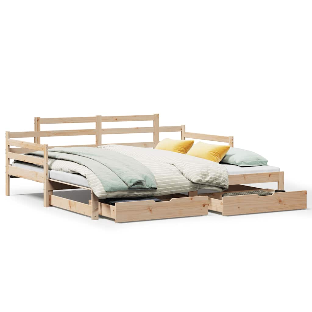 Lit de jour avec gigogne et tiroirs sans matelas 80x200 cm - XIOS