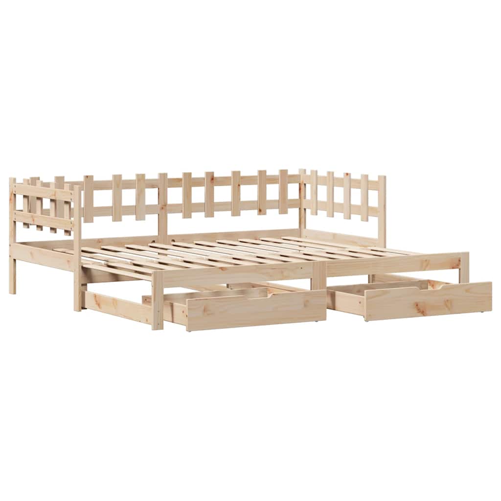 Lit de jour avec gigogne et tiroirs sans matelas 80x200 cm - XIOS