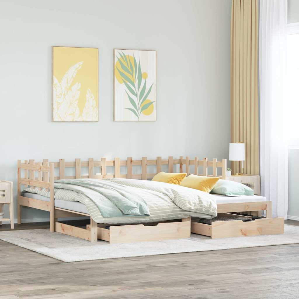 Lit de jour avec gigogne et tiroirs sans matelas 80x200 cm - XIOS