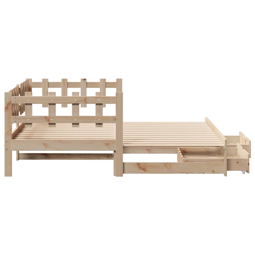 Lit de jour avec gigogne et tiroirs sans matelas 90x200 cm - XIOS