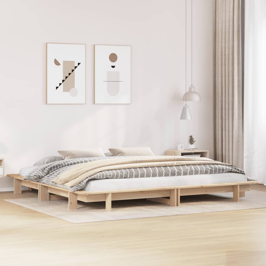 Cadre de lit sans matelas 180x200 cm bois massif de pin - XIOS