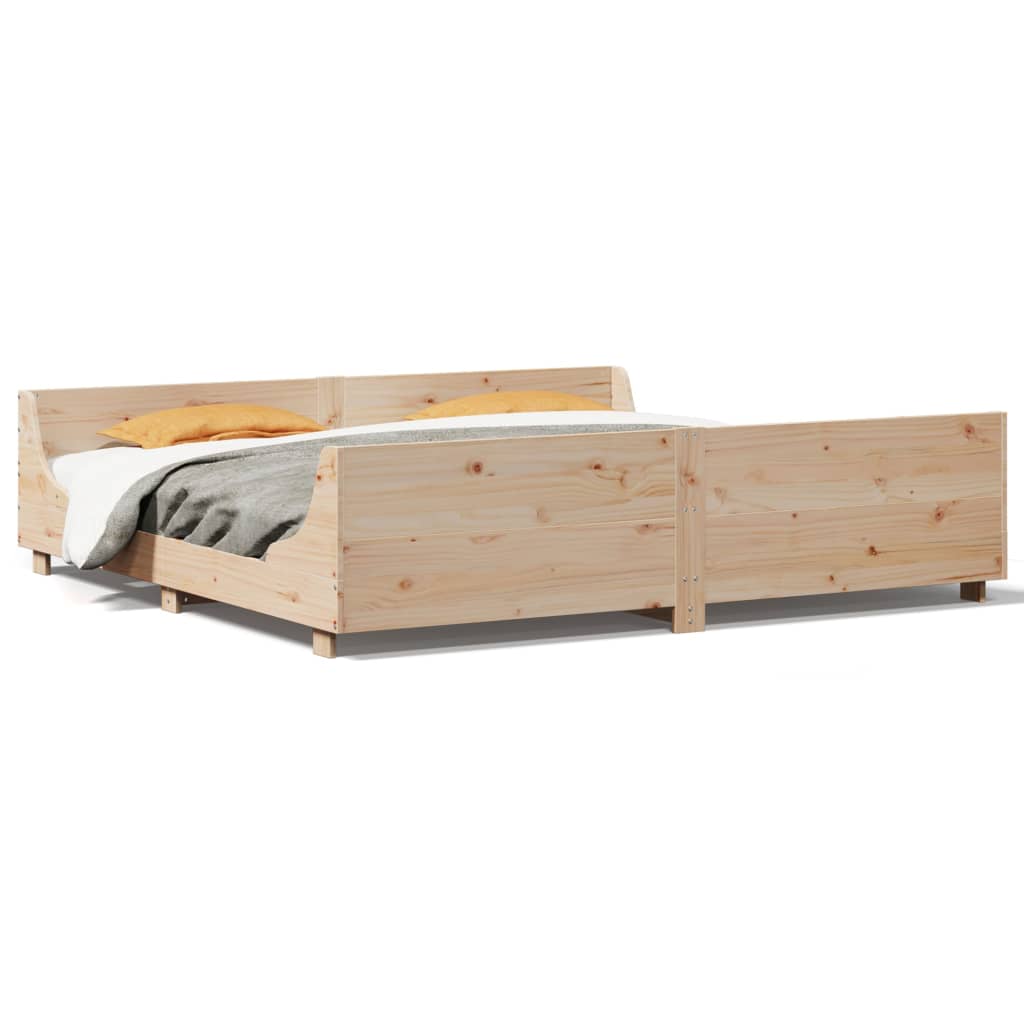 Cadre de lit sans matelas 200x200 cm bois massif de pin - XIOS