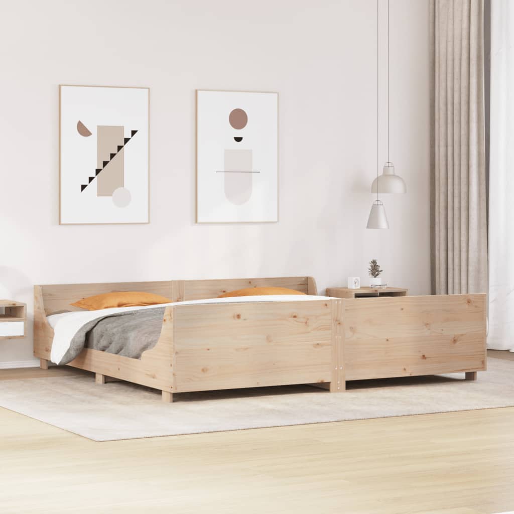 Cadre de lit sans matelas 200x200 cm bois massif de pin - XIOS