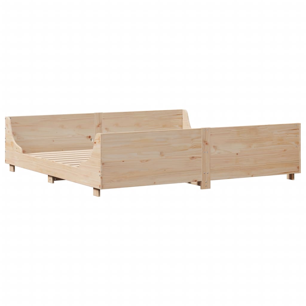 Cadre de lit sans matelas 180x200 cm bois massif de pin - XIOS