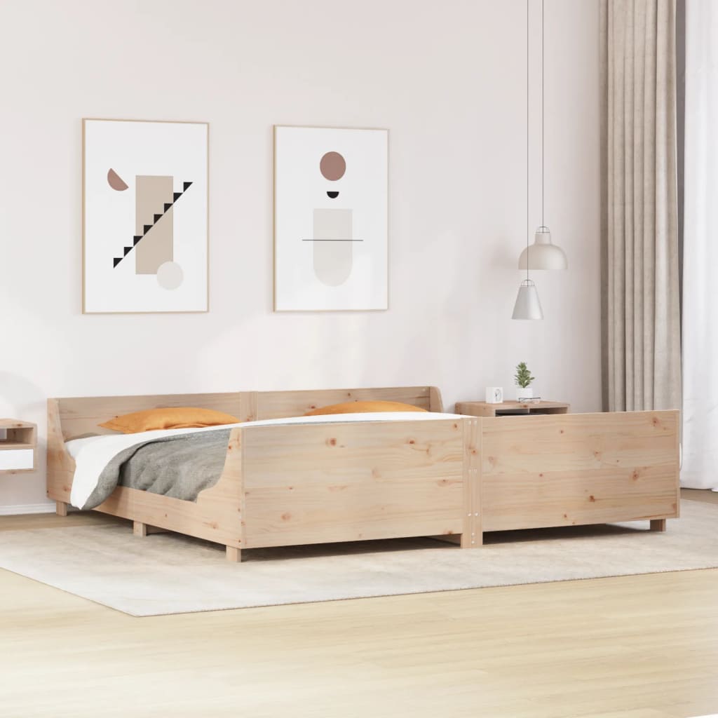 Cadre de lit sans matelas 180x200 cm bois massif de pin - XIOS