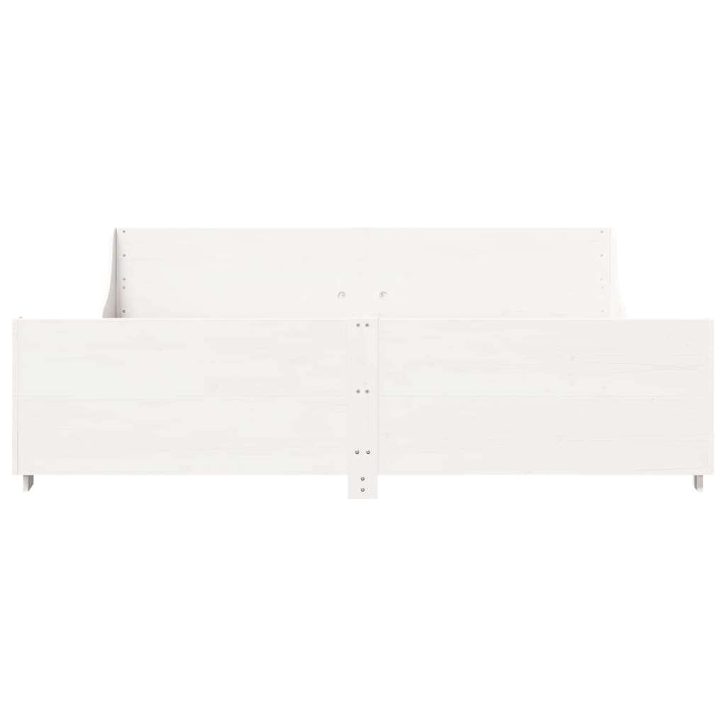 Cadre de lit sans matelas blanc 180x200 cm bois massif de pin - XIOS