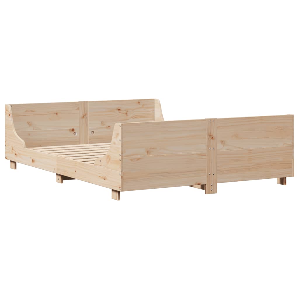 Cadre de lit sans matelas 160x200 cm bois massif de pin - XIOS