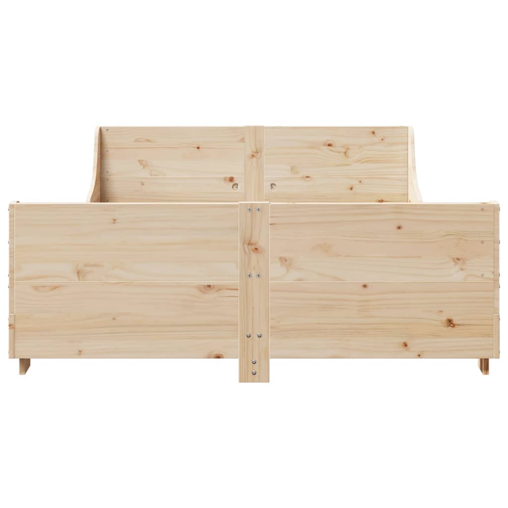 Cadre de lit sans matelas 150x200 cm bois de pin massif - XIOS