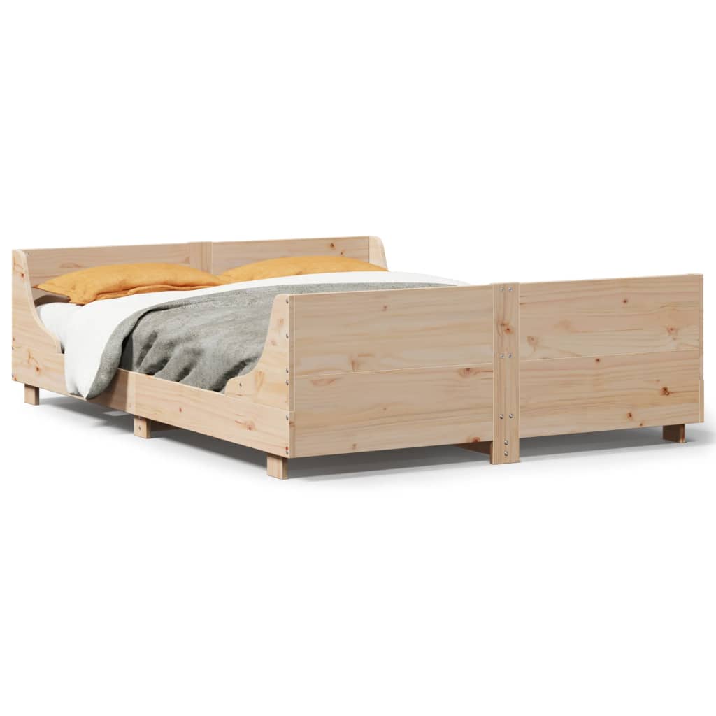 Cadre de lit sans matelas 140x200 cm bois massif de pin - XIOS