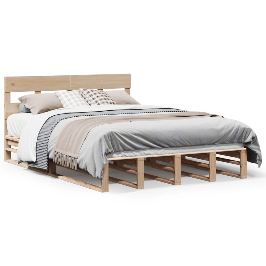 Cadre de lit sans matelas 160x200 cm bois massif de pin - XIOS