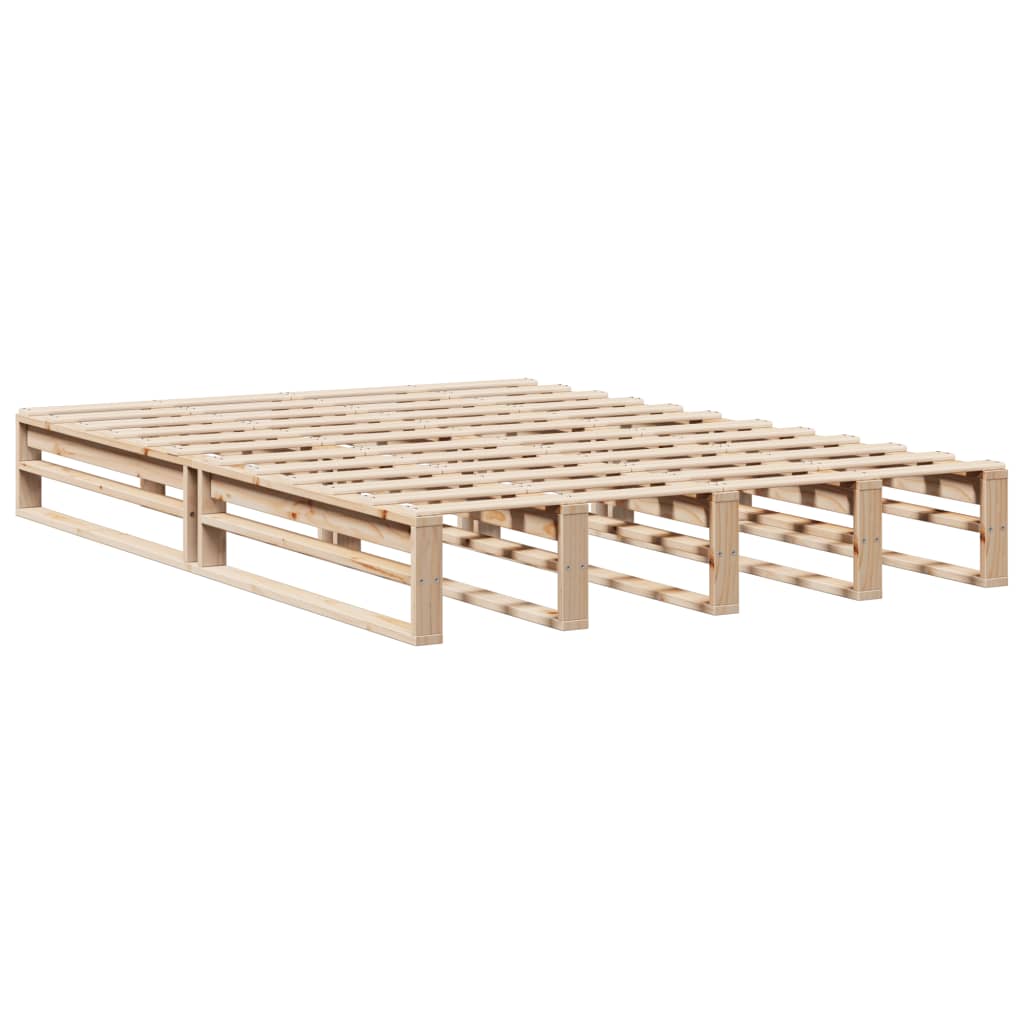 Cadre de lit sans matelas 160x200 cm bois massif de pin - XIOS
