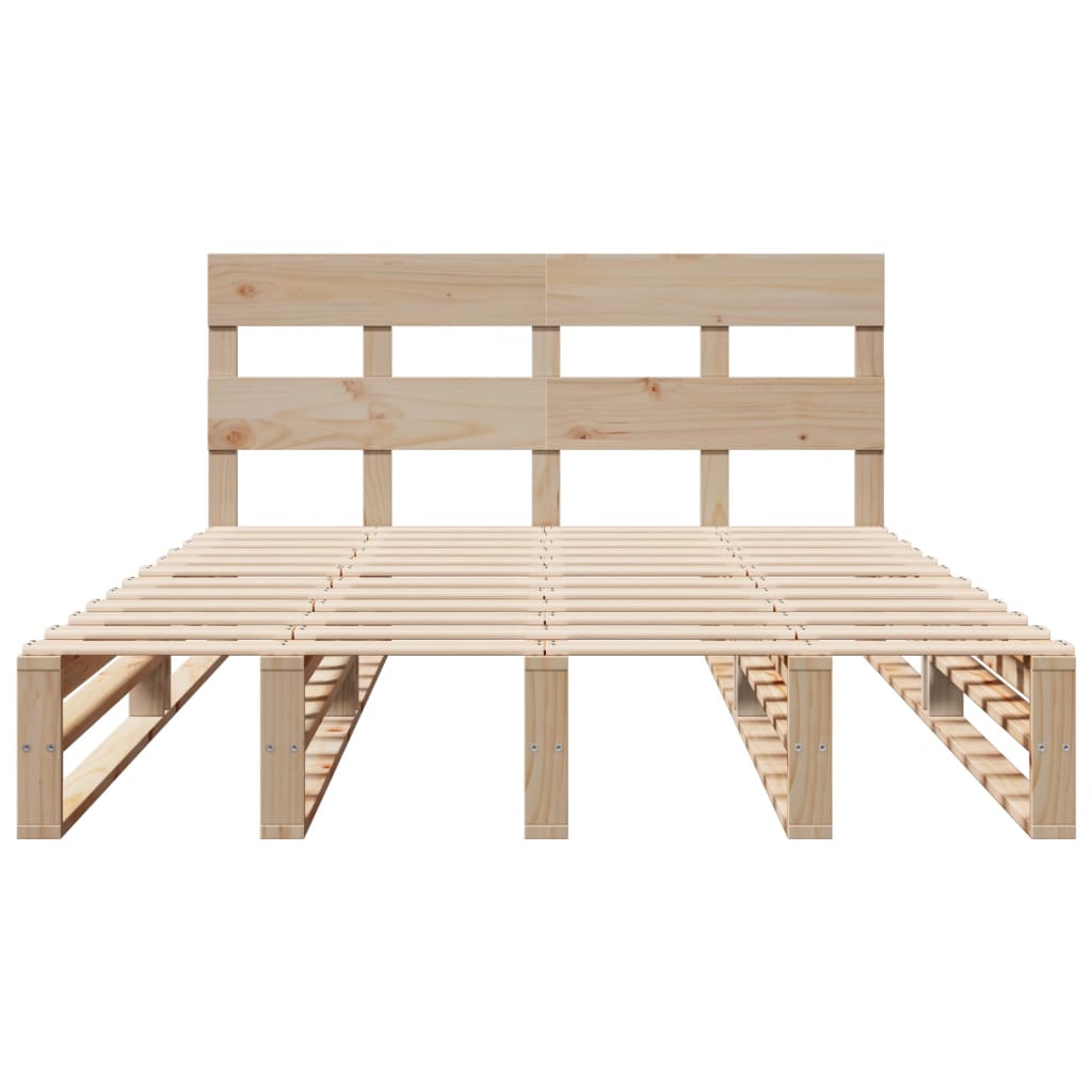 Cadre de lit sans matelas 160x200 cm bois massif de pin - XIOS