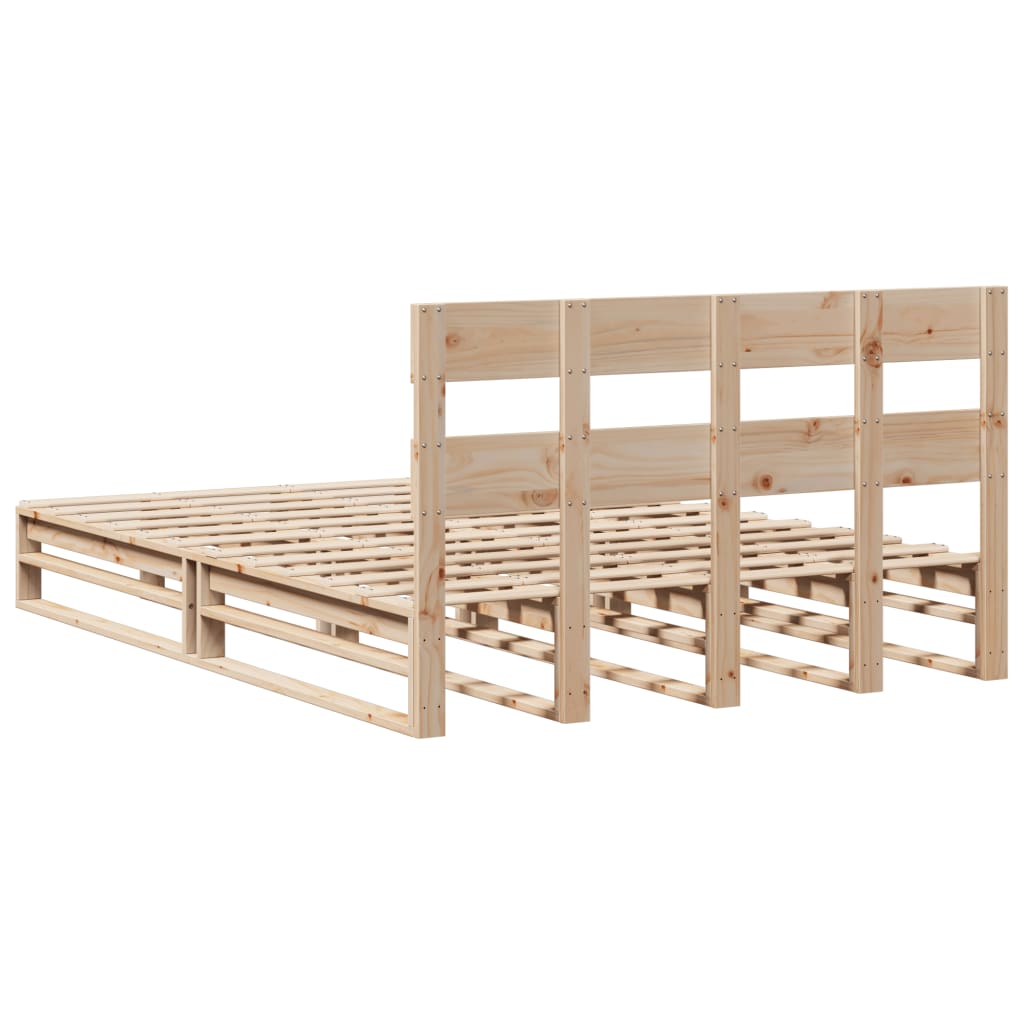 Cadre de lit sans matelas 160x200 cm bois massif de pin - XIOS
