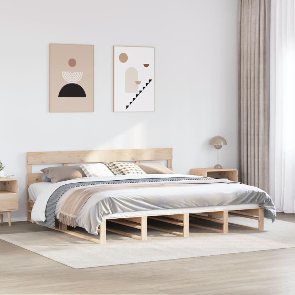 Cadre de lit sans matelas 180x200 cm bois massif de pin - XIOS