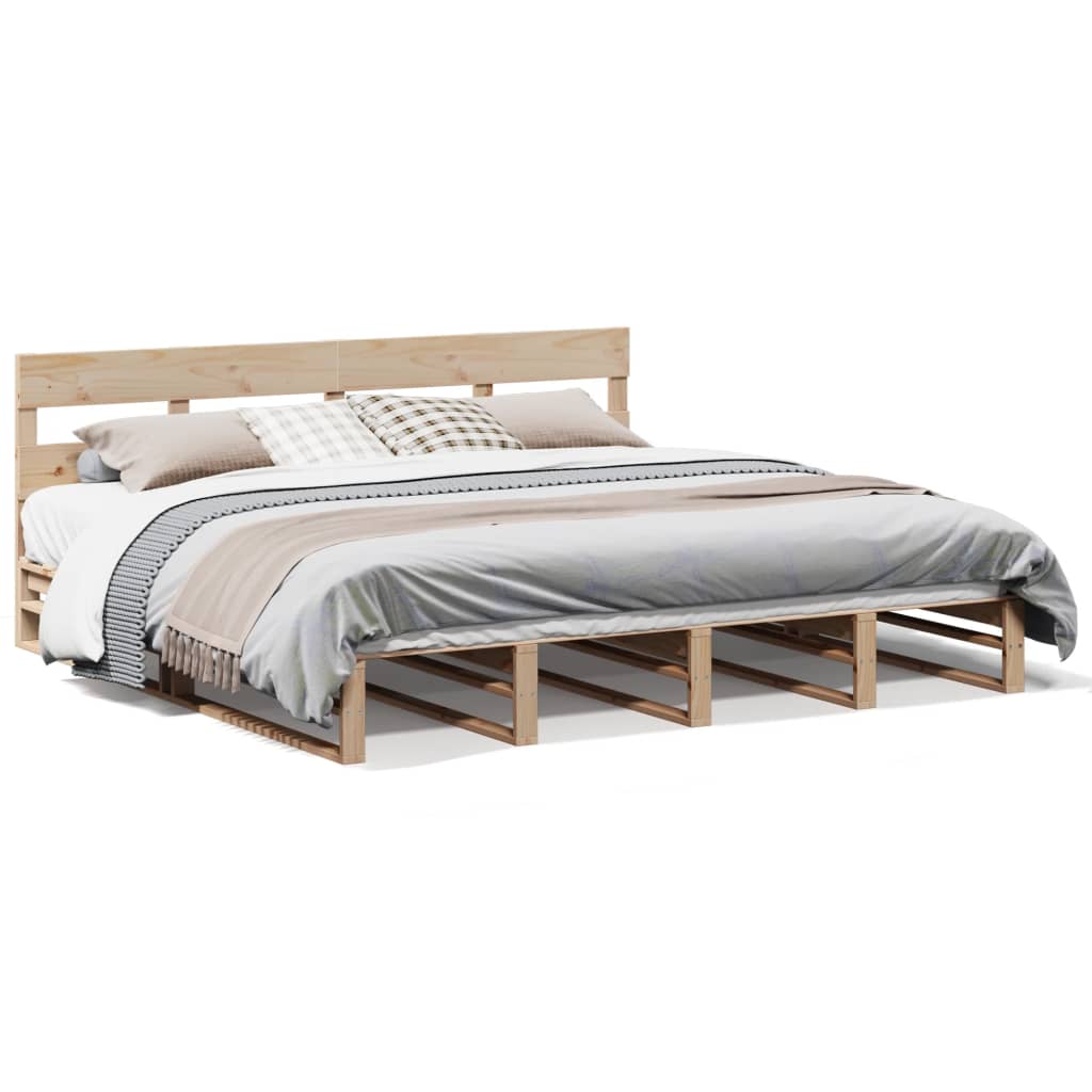 Cadre de lit sans matelas 200x200 cm bois massif de pin - XIOS