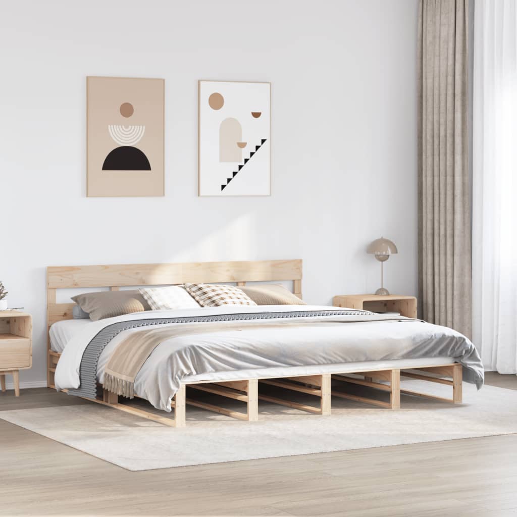 Cadre de lit sans matelas 200x200 cm bois massif de pin - XIOS