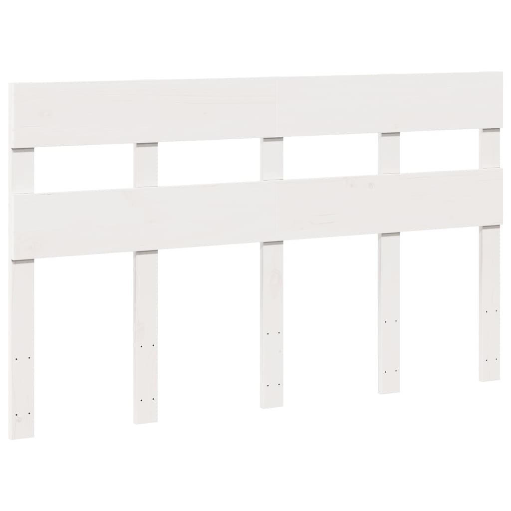 Cadre de lit sans matelas blanc 140x190 cm bois de pin massif - XIOS