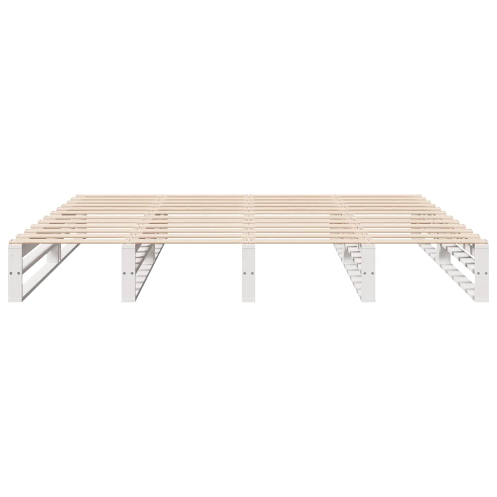 Cadre de lit sans matelas blanc 180x200 cm bois massif de pin - XIOS