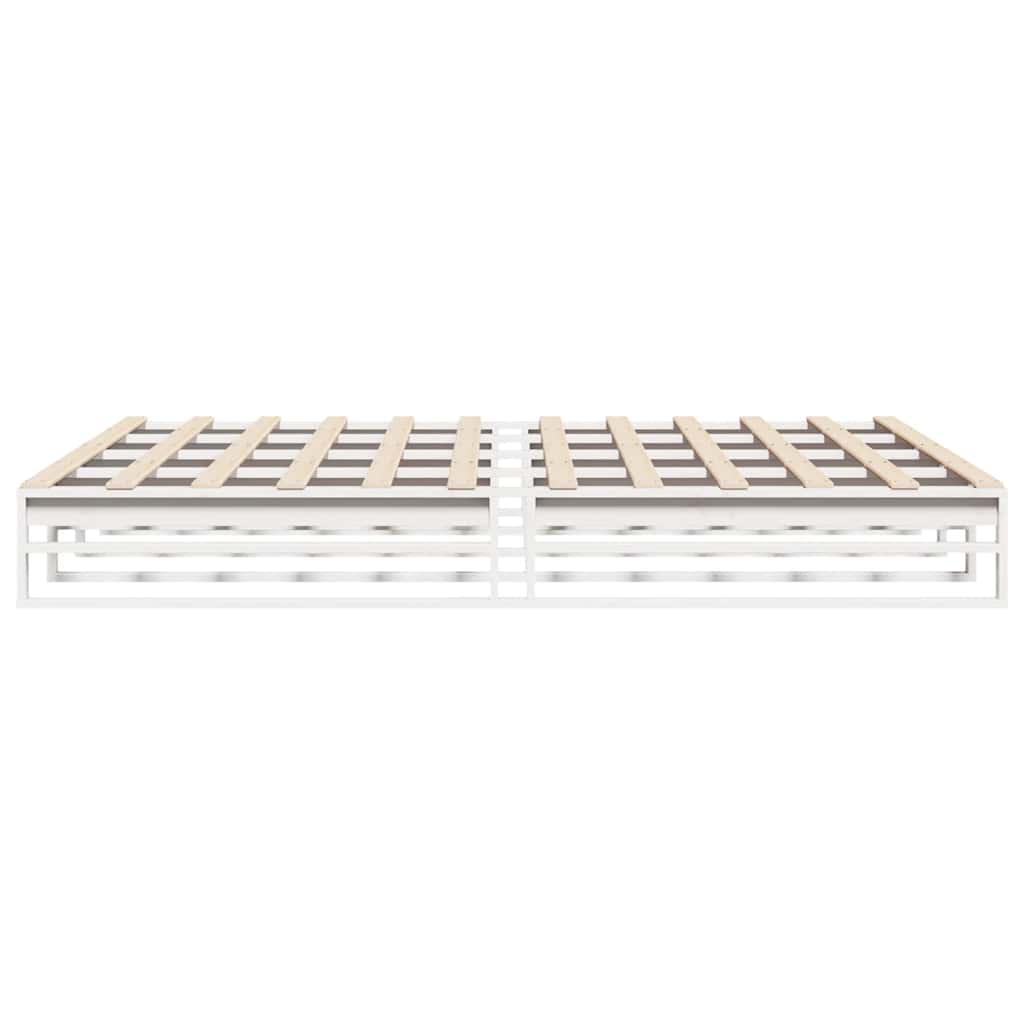 Cadre de lit sans matelas blanc 180x200 cm bois massif de pin - XIOS