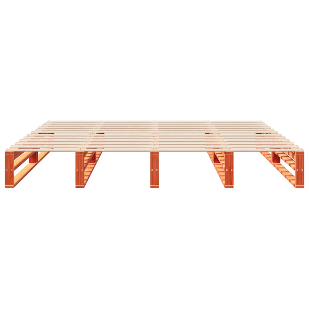 Cadre de lit sans matelas cire marron 180x200cm bois pin massif - XIOS