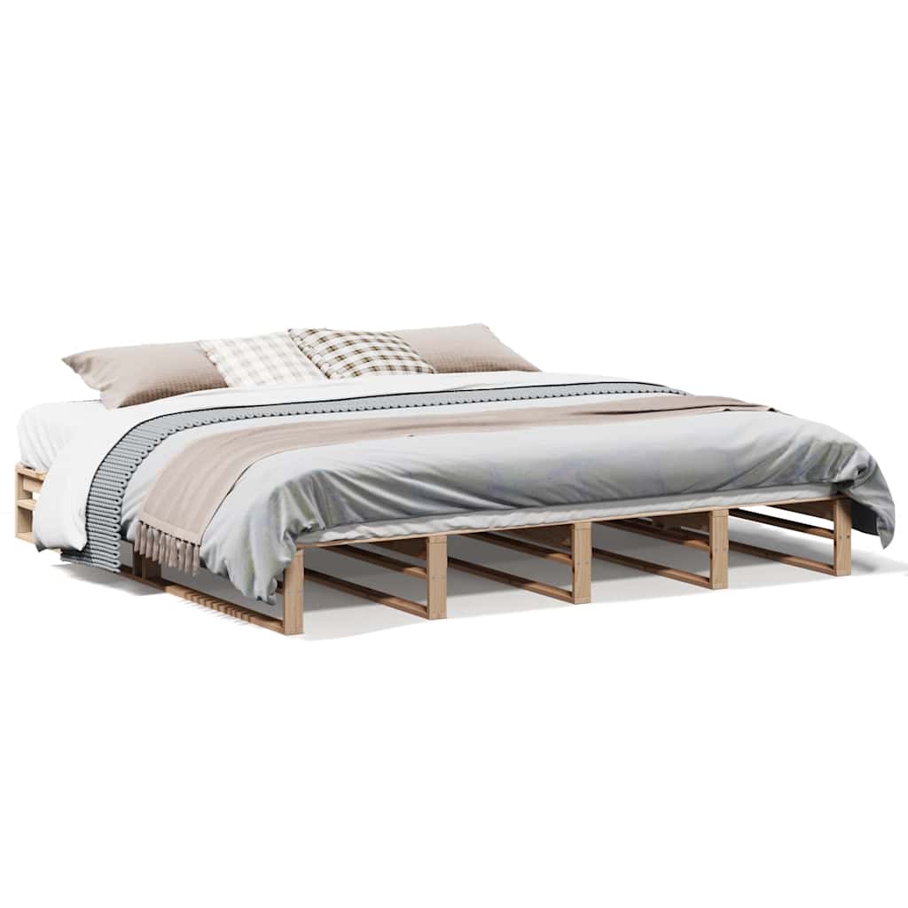 Cadre de lit sans matelas 200x200 cm bois massif de pin - XIOS