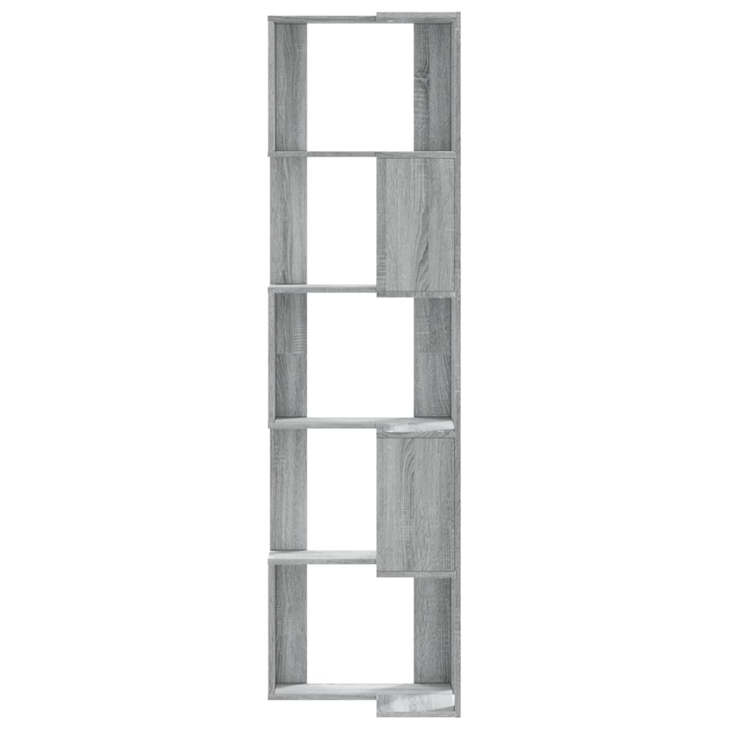 Bibliothèque d'angle à 5 niveaux sonoma gris bois d'ingénierie - XIOS