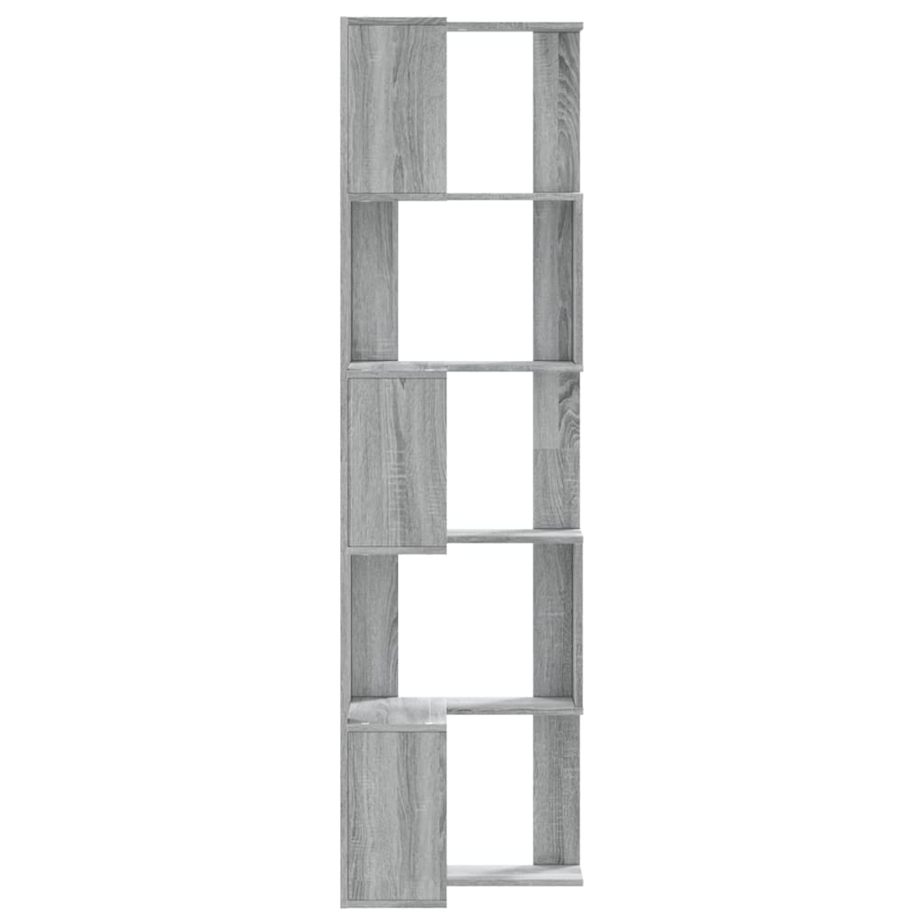 Bibliothèque d'angle à 5 niveaux sonoma gris bois d'ingénierie - XIOS