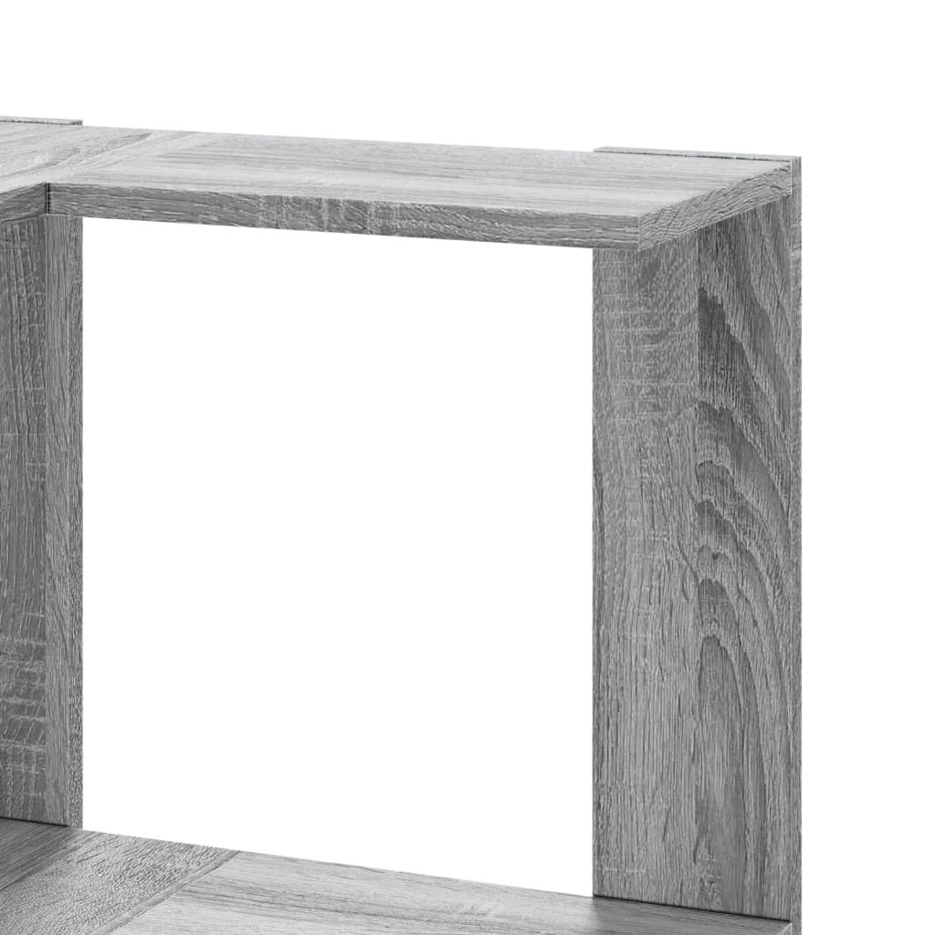Bibliothèque d'angle à 5 niveaux sonoma gris bois d'ingénierie - XIOS