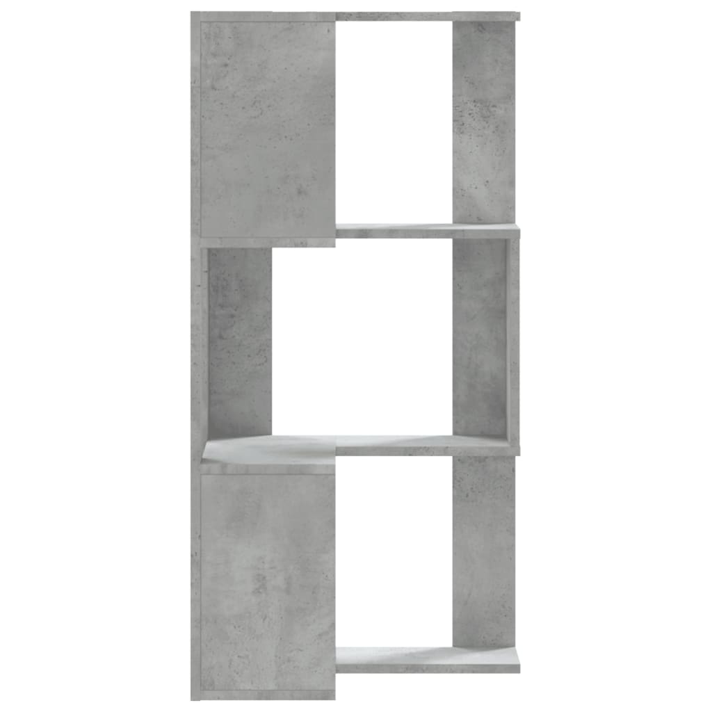 Bibliothèque d'angle à 3 niveaux gris béton bois d'ingénierie - XIOS