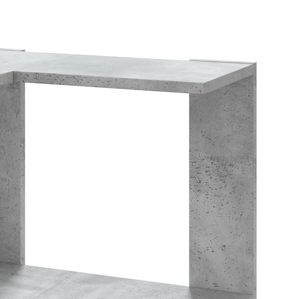 Bibliothèque d'angle à 3 niveaux gris béton bois d'ingénierie - XIOS