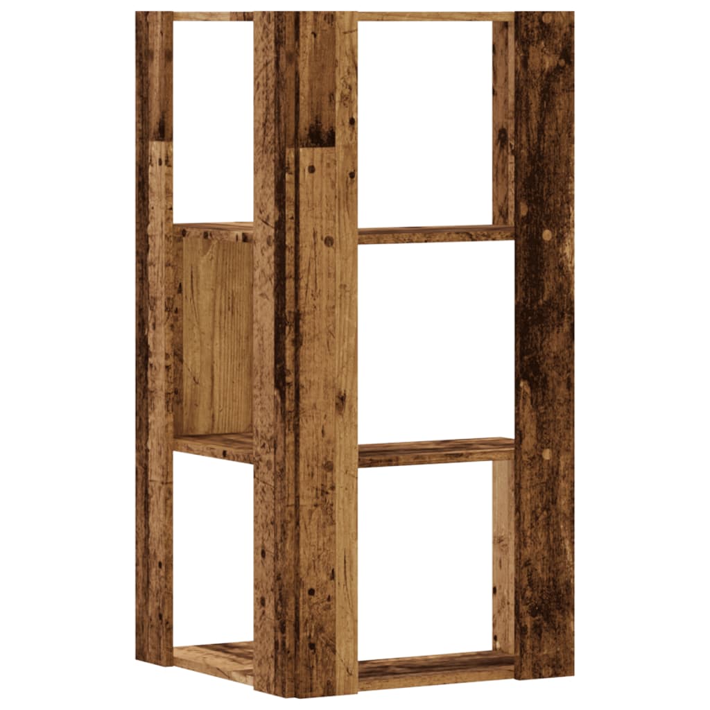 Bibliothèque d'angle à 3 niveaux vieux bois bois d'ingénierie - XIOS