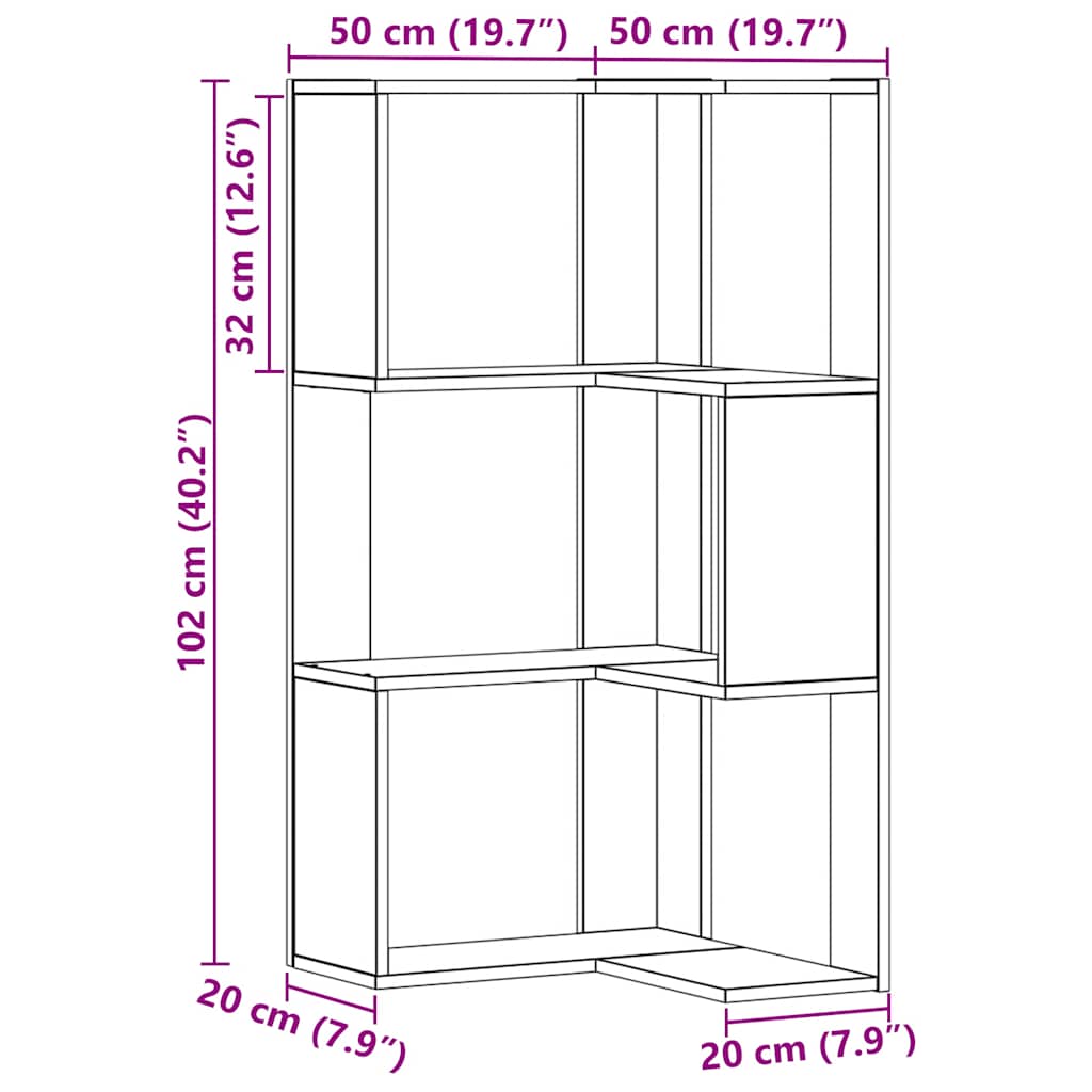 Bibliothèque d'angle 3 niveaux chêne artisanal bois ingénierie - XIOS