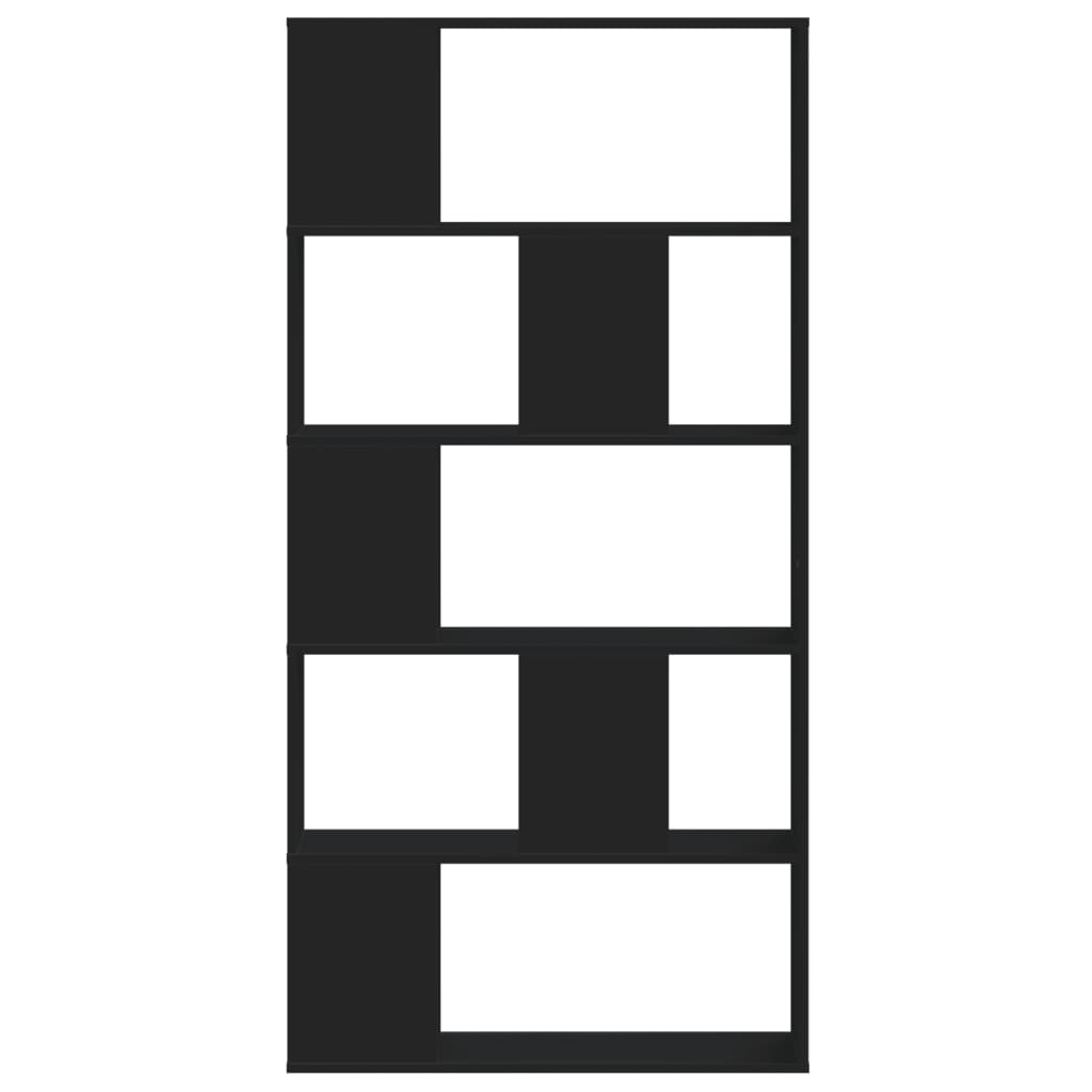 Bibliothèque 5 niveaux noir 80,5x23,5x162,5 cm bois ingénierie - XIOS