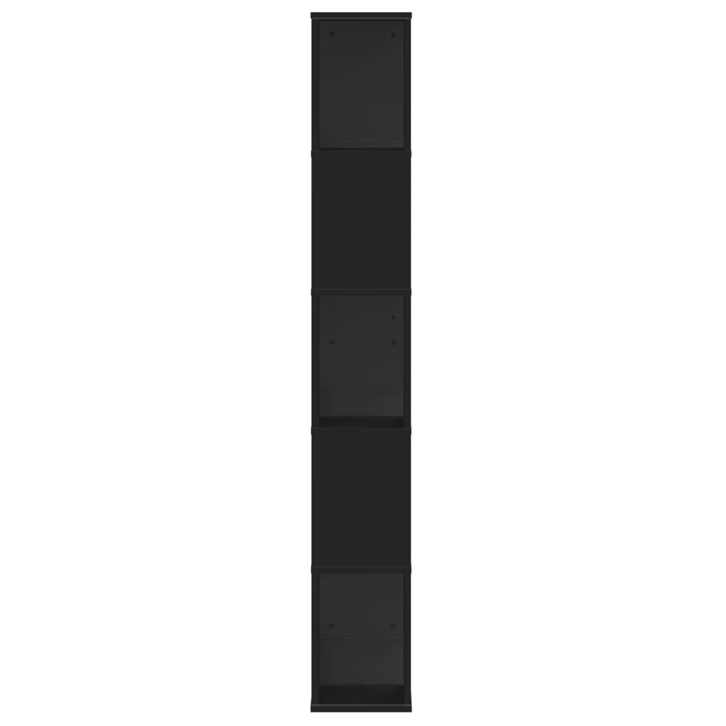 Bibliothèque 5 niveaux noir 80,5x23,5x162,5 cm bois ingénierie - XIOS
