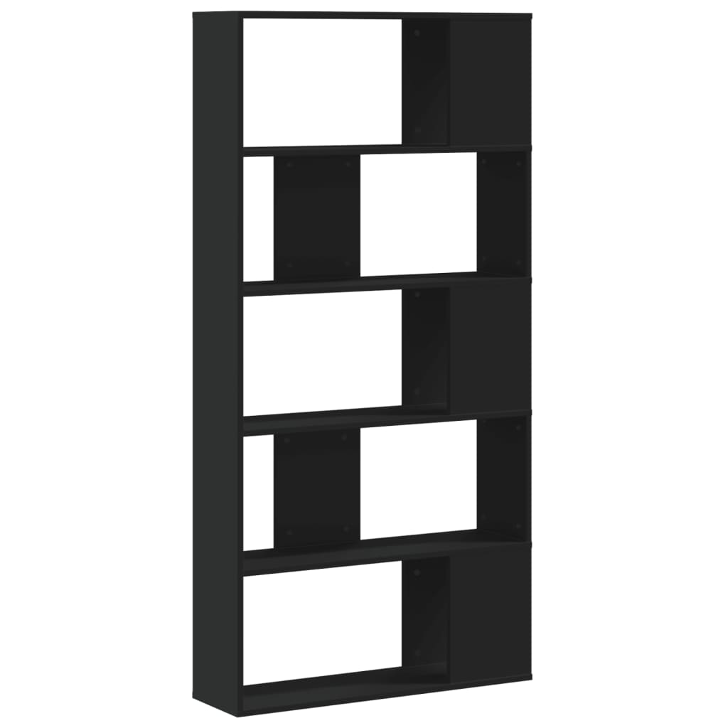 Bibliothèque 5 niveaux noir 80,5x23,5x162,5 cm bois ingénierie - XIOS