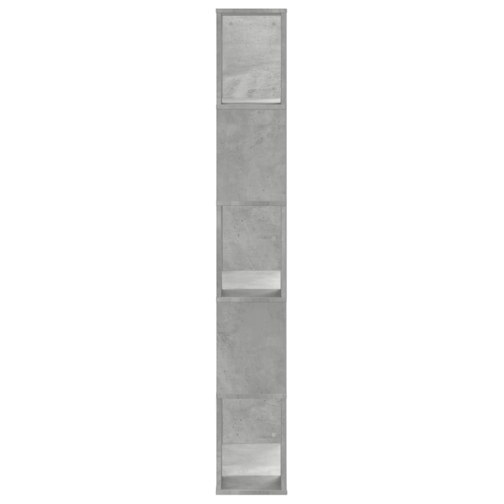 Bibliothèque 5 niveaux gris béton bois d'ingénierie - XIOS