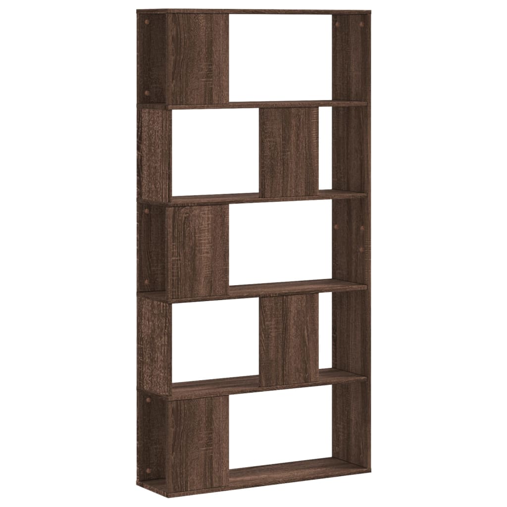Bibliothèque 5 niveaux chêne marron bois ingénierie - XIOS