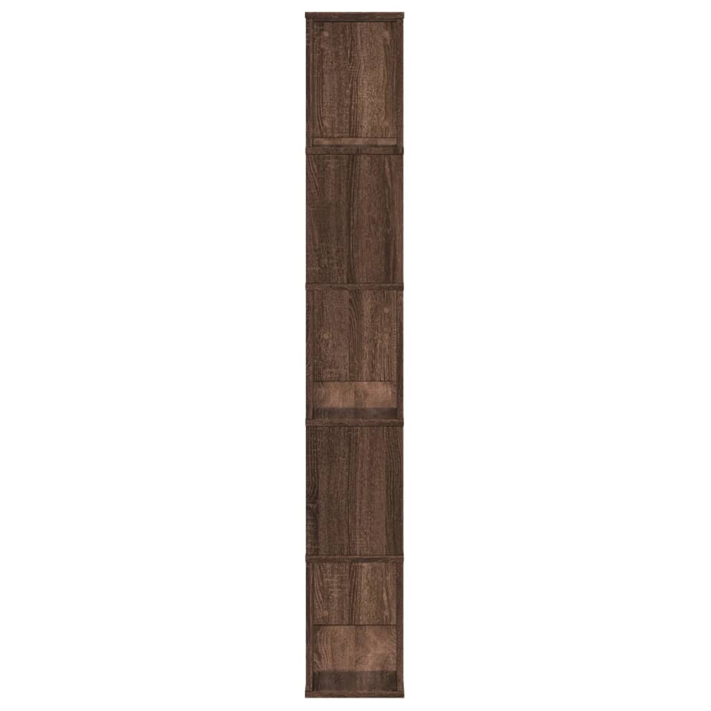 Bibliothèque 5 niveaux chêne marron bois ingénierie - XIOS