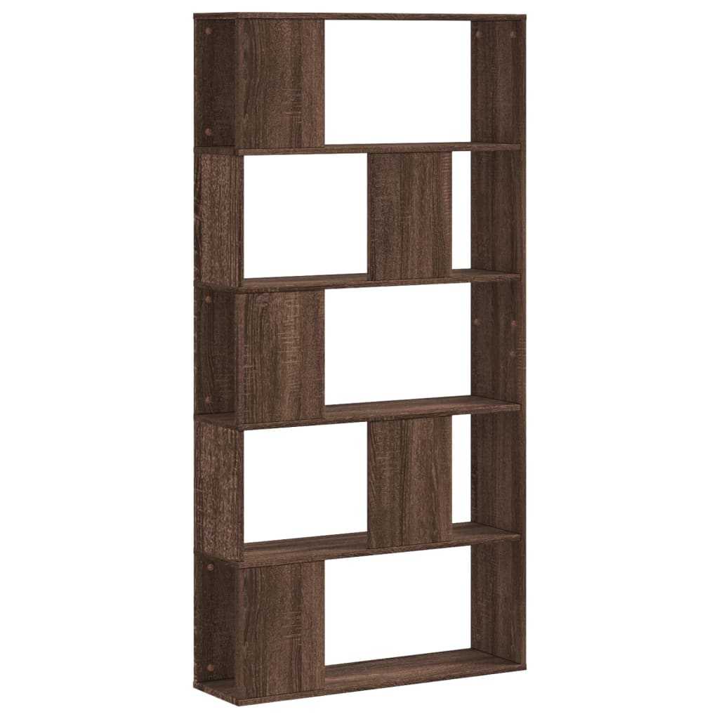 Bibliothèque 5 niveaux chêne marron bois ingénierie - XIOS