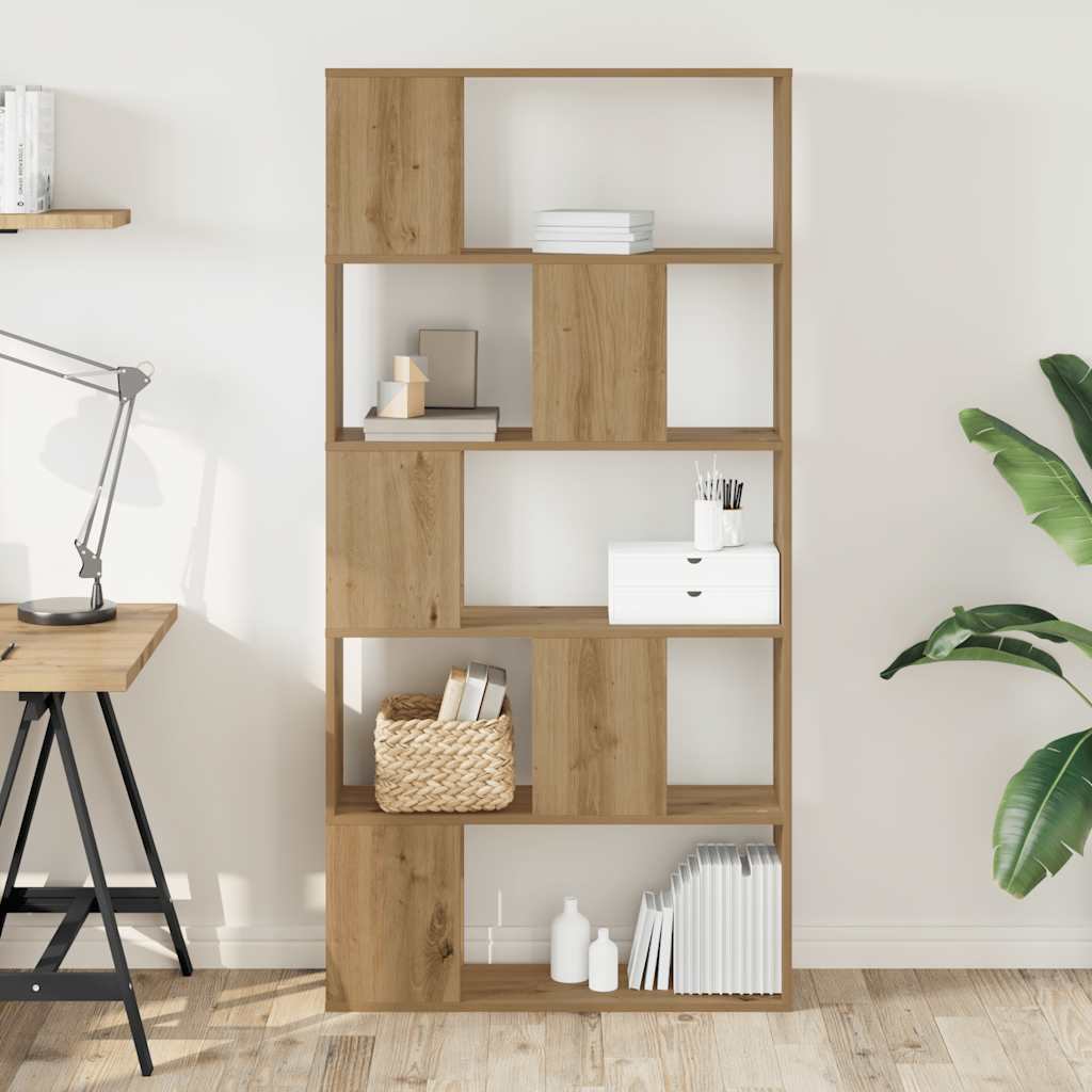Bibliothèque 5 niveaux chêne artisanal bois ingénierie - XIOS